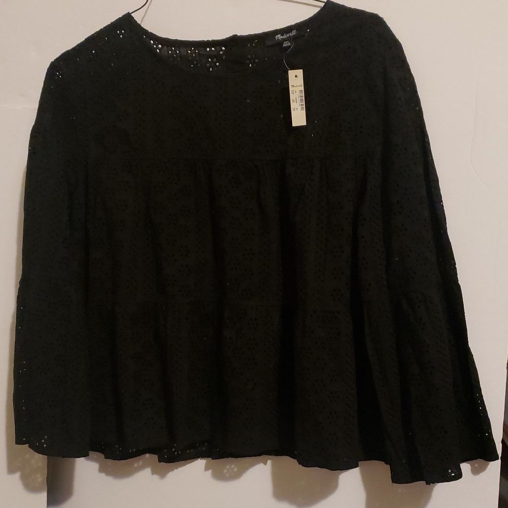 Madewell Black Eyelet Blouse
